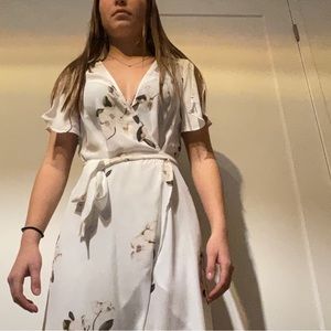 White floral maxi dress